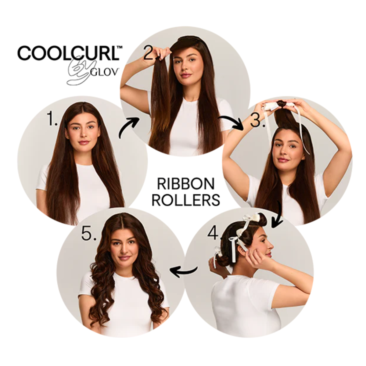 Coolcurl Ribbon Rollers 4 pcs Black